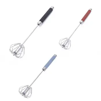 

Stainless Steel Hand Pressure Rotary Whiskr 12 Inch Handheld Color Cooker Egg Mixer Semi-Automatic Whiskr Rotating Egg Beaters