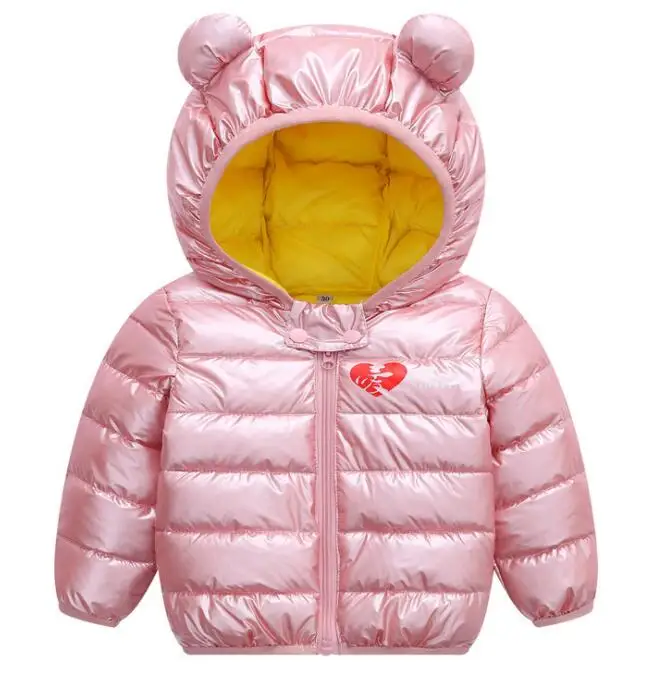 Зимние рождественские комплекты одежды для маленьких девочек и мальчиков, детские теплые пуховики, комплекты одежды, теплые кофты, штаны, комбинезон - Цвет: Pink