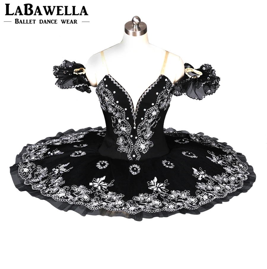 Black Sleeping Beauty Professional Tutu Costume BT8973B Flower Swan Ballerina Clssical Tutu Pancake