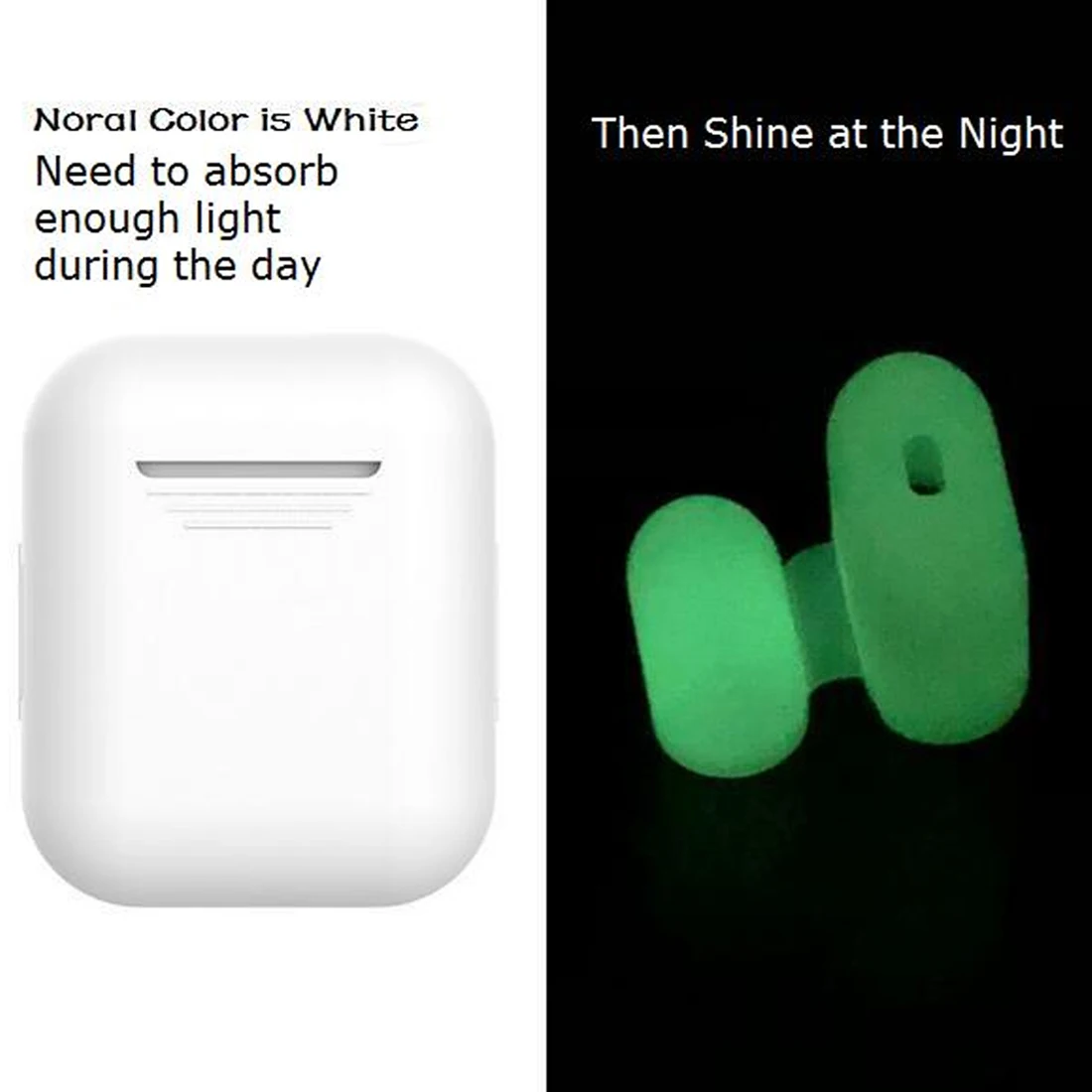 

Silicone Shockproof Cover Cover Luminous Fluorescent Cover for Apple AirPods Wireless Headphones Accessories