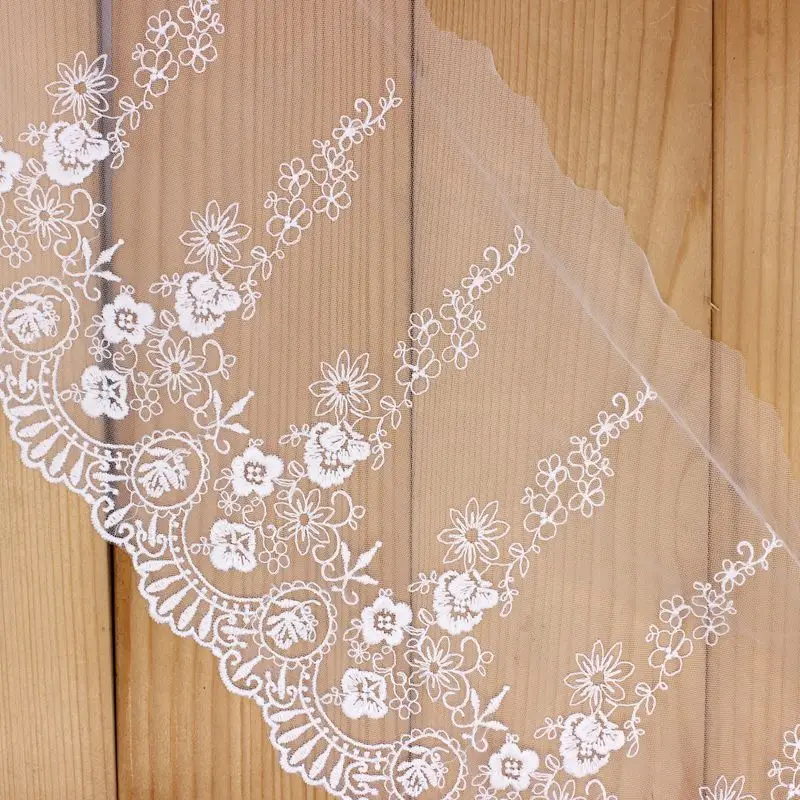 Белая кружевная ткань белый цветок кружевная отделка вышитая для шитья шляпы Нижнее белье Свадебное платье украшение Африканское кружевное украшение лентами