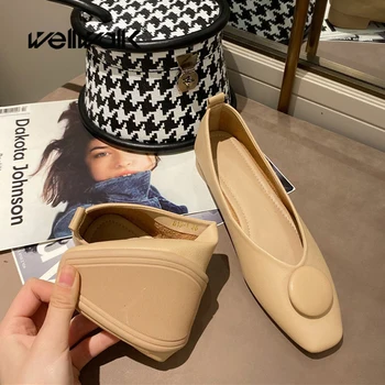 

Low Heel Shoes Women Pumps Foldable Rubber Sole Moccasins Female Slip On Spring Autumn Shoe Woman Casual Footwear Career Office