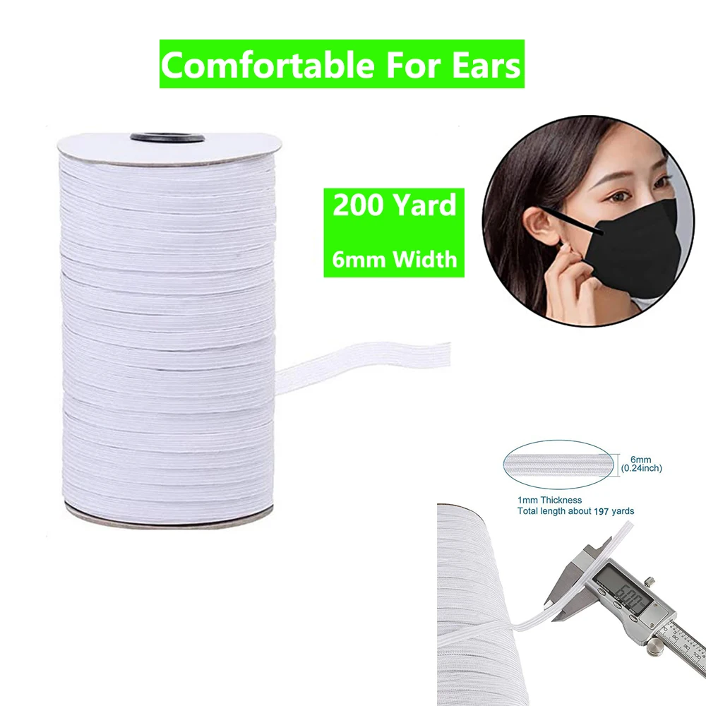 

Rubber Band Elastic Rope Strings For Mask Facial Sheild Can be used as rubber for handmade masks Stretchy Line Masks Anti Haze