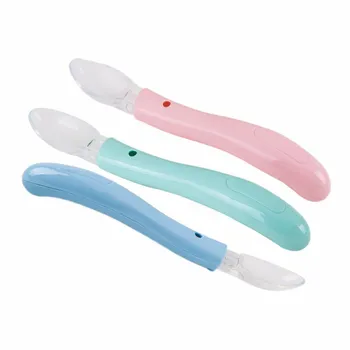 

Baby Spoons Feeding Flatware Dishes Soft Cutlery Ladle Tableware Spoon Children Silicone Tools Soup
