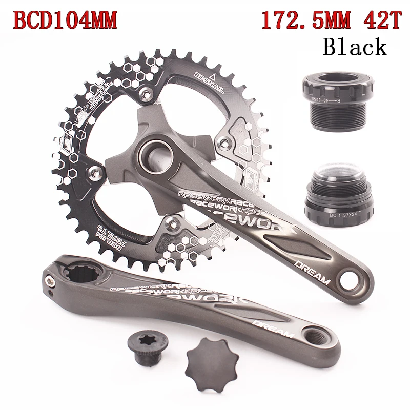 SMLLOW велосипедный Кривошип 104BCD MTB велосипедный шатун из алюминиевого сплава с нижней велосипедной шатуной 172,5 мм 40T 42T 44T 50T 52T пластина