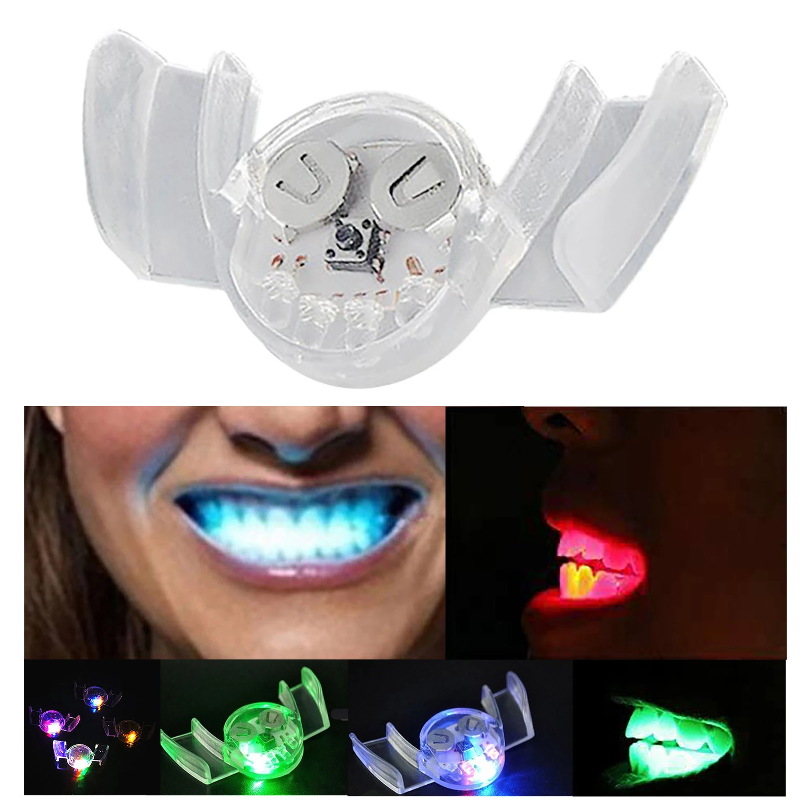 Halloween Tooth Toy Denture Led Party Luminous Dentures Novelty Tooth Party & Holiday