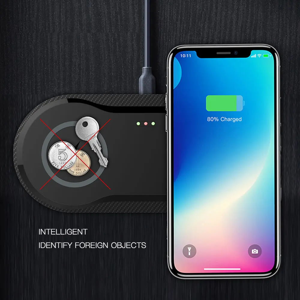 Беспроводное зарядное устройство 2 в 1 10 Вт с двумя сиденьями Qi для Samsung S10 S9 S8 док