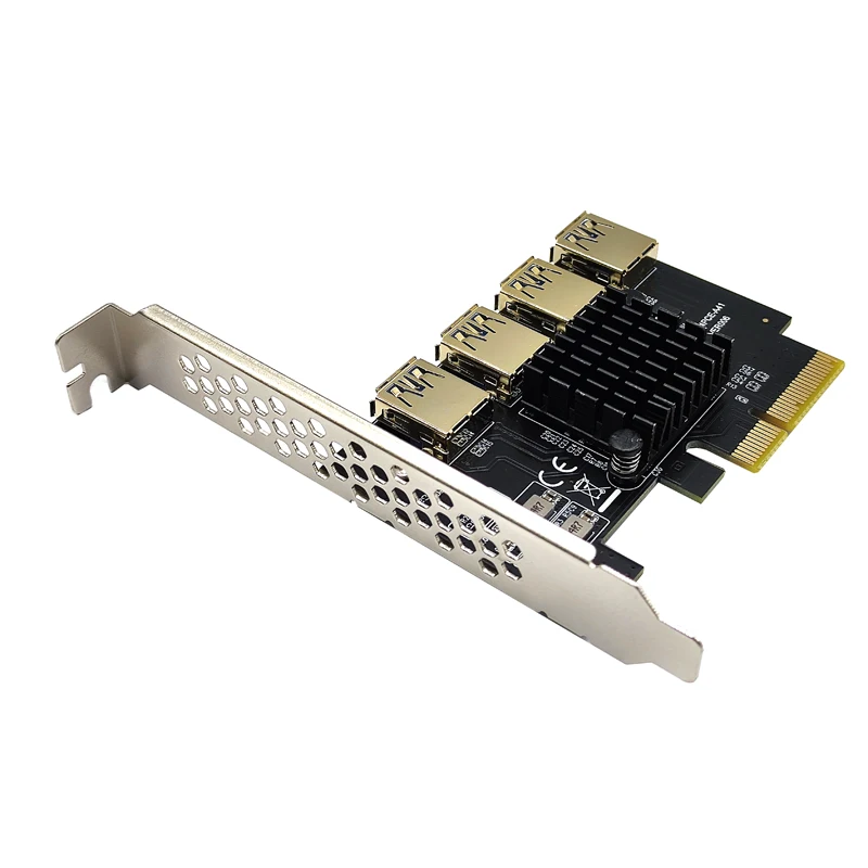 NEW PCI-E 1 To 4 PCI Express 16X Slot Riser Card PCI-E 4X To External 4 PCIe Slot Adapter PCIe Multiplier Card For Bitcoin Miner