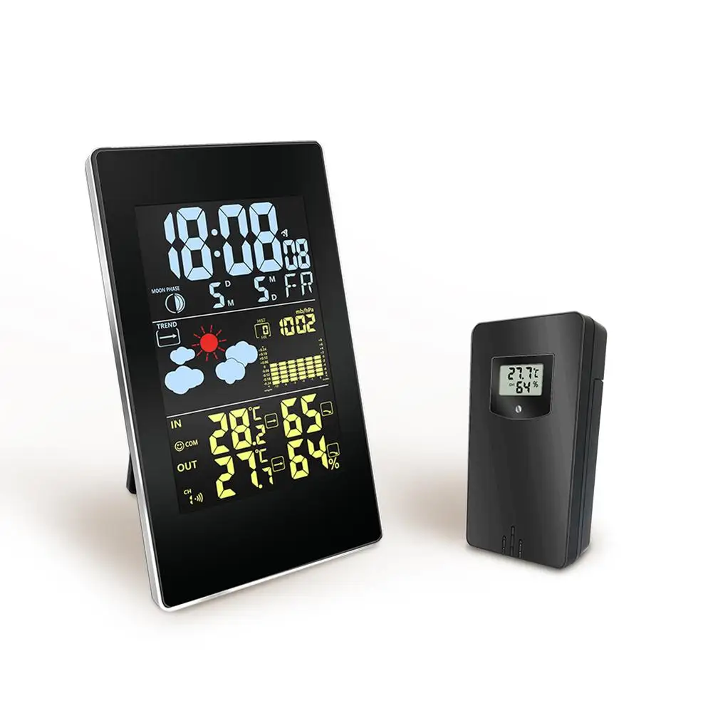 

Weather Station Digital Thermometer Hygrometer Wireless Sensor Forecast Temperature Watch Wall Desk Alarm Clock