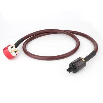 

Hifi audio OFC Copper UK version power cable hi-end AC power cord with firgure 8 female plug