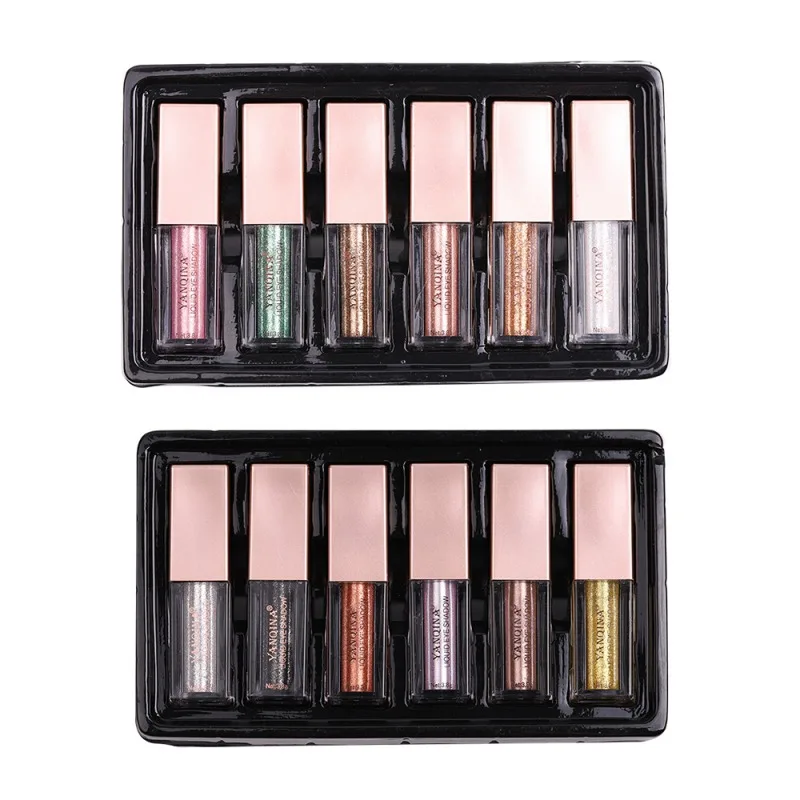 

Brand New Eye Shadow 6 Color Per Set Makeup Eye Shadow Magnificent Metals Glitter and Glow Liquid Eyeshadow For Beauty Cosmetics