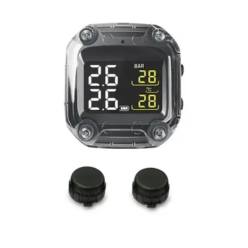 

M3 TPMS Waterproof Motorcycle Real Time Tire Pressure Monitoring System Wireless LCD Display Internal or External TH/WI /WF Sens