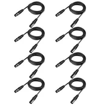 

Neewer 8-Pack 3.3 Feet/1 Meter Flexible DMX Stage Light Cables Wires with 3-Pin Signal XLR Male to Female Connection for Moving