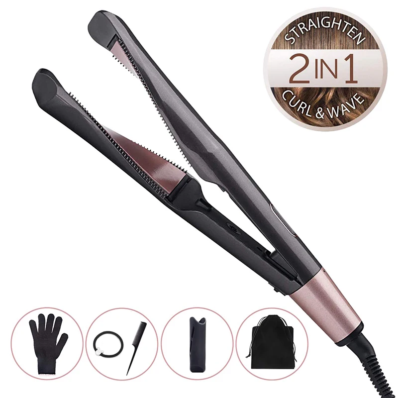 

2 in 1 Hair Straightener Ceramic Twist Hair Curler Professional Hair Straightening Iron Salon Hair Curly Iron Curlers