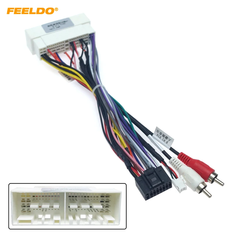 

FEELDO 5set 16Pin Car Navi Radio 16PIN Adaptor Wiring Harness For KIA K2/K3/K4/K5 Verna Audio Power Calbe Wire Plug and play