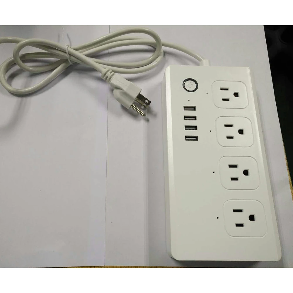WiFi смарт-Мощность полосы 4-выход 4-USB умный переключатель розетки удаленно Беспроводное управление через смартфон работать с Alexa