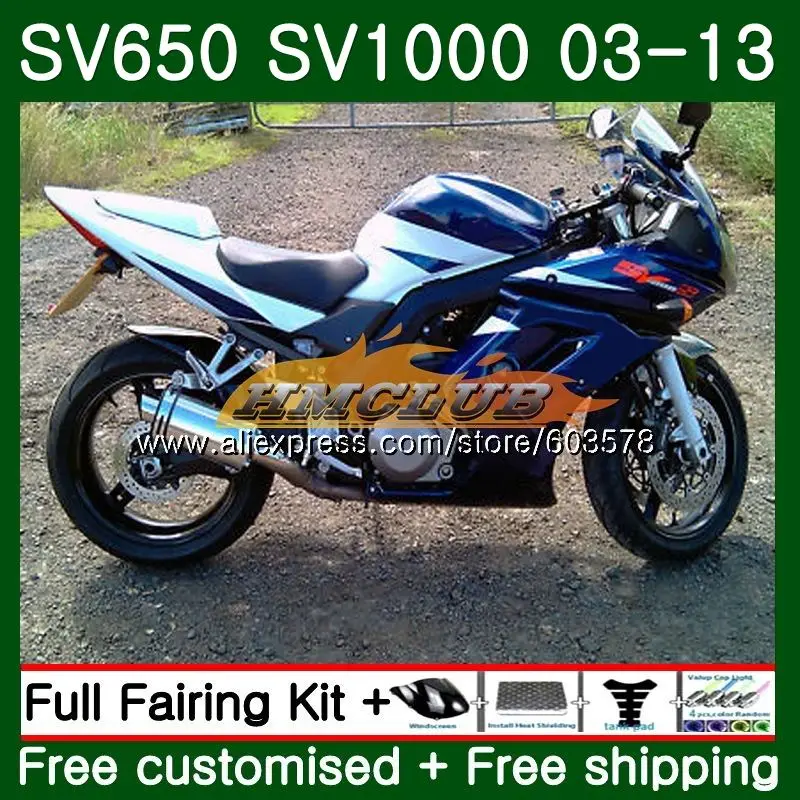 SV650S для SUZUKI SV650S 03 06 07 08 09 10 13 19CL. 90 SV1000S 2004 2005 2006 2007 2008 2009 2010 2012 2013 ассортименте голубой обтекатель
