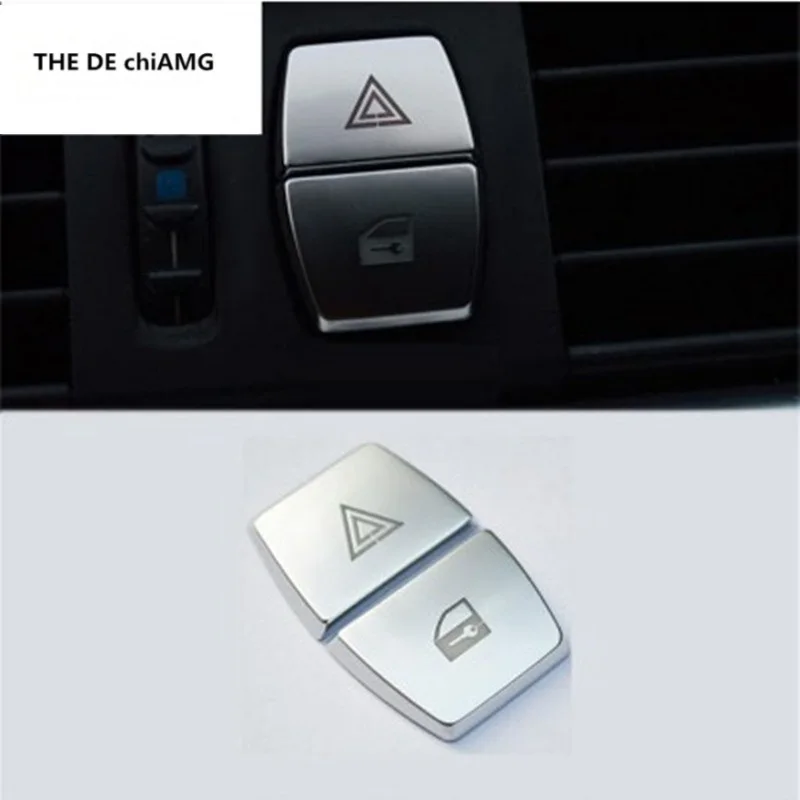 

Car Styling Front Warning Light button Stickers Decorative Frame Cover Trim for BMW 5/6/7 series f10 GT F07 F01 auto Accessories