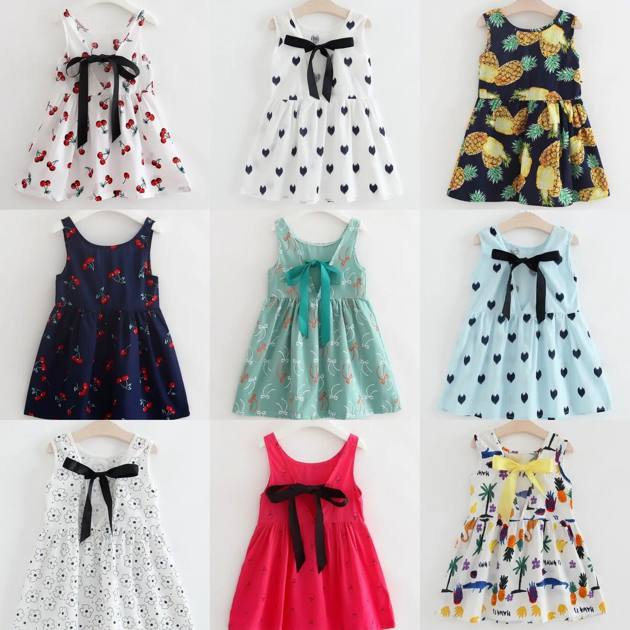 

Girls Dress Cute Candy Color Sleeveless Girls Princess CDresses Kids Clothing Children's Summer New Style 2-6Years