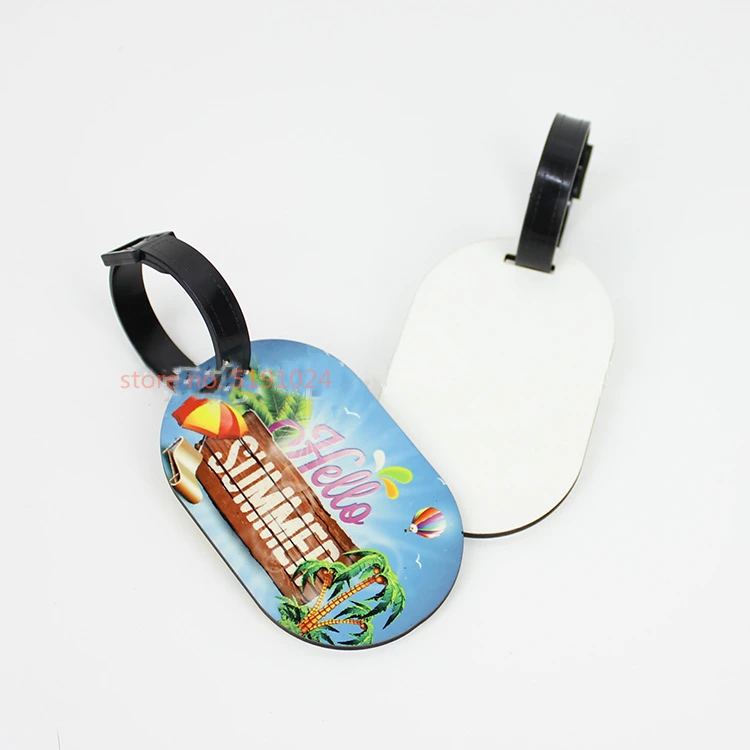 

20pcs/lot sublimation mdf wooden luggage tags with punch hole hot transfer custom blank luggage tag diy custom consumables