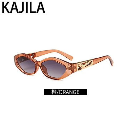 Женские солнцезащитные очки "кошачий глаз", женские солнцезащитные очки, прыгающие на ногу, гепард, золотые, декоративные, Роскошные, брендовые, дизайнерские, солнцезащитные очки для женщин, S1847 - Цвет линз: Orange
