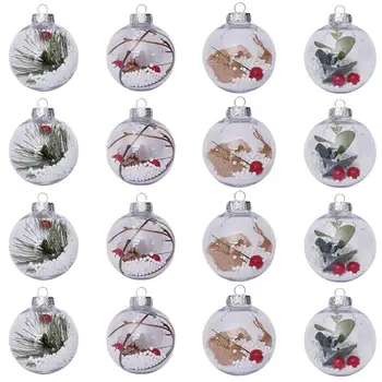 

16Pcs Exquisite Adorable Creative Transparent Ball Decoration Xmas Tree Decor Christmas Ball for Hotel Bar Party Home