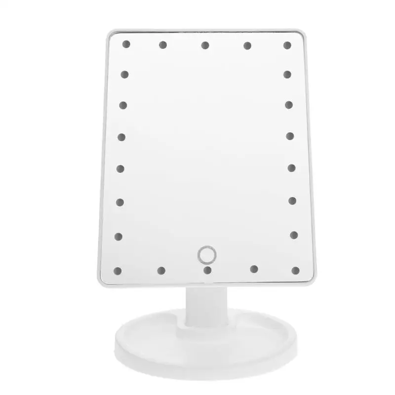 16 Светодиодный складное зеркало для макияжа косметическое зеркало с сенсорным диммером - Цвет: White 22 LEDs