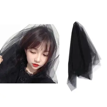 

1pc Black Wedding Bridal Veil Single Layer Wedding Veil Dress Up Props Hair Accessories Bridal Veil for Bride Lady Women
