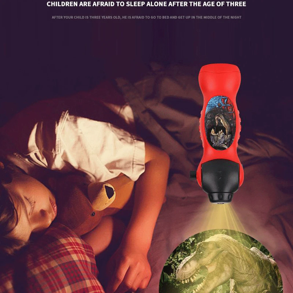 Dinosaur Wall Torch and Projector Flashlight Night Study Learning Fun Toys