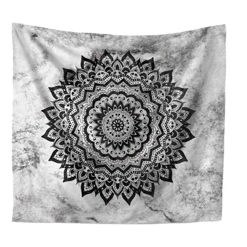 

Tapestry Wall Hanging Mandala Flower Indian Hippie Wall Art Wall Tapestry Bohemian Psychedelic Gradient Grey Wall Hangings, Bedr
