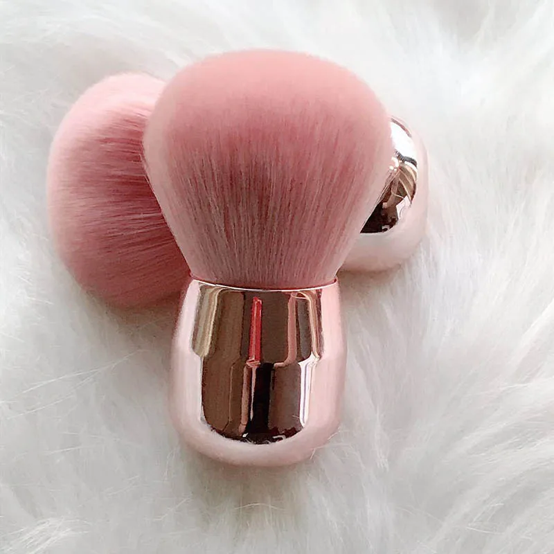 Brocha de maquillaje de pelo suave, 1 piezas, cepillo de polvo de miel,  alta calidad, profesional, cabeza de hongo, chica rosa, Corazón - AliExpress