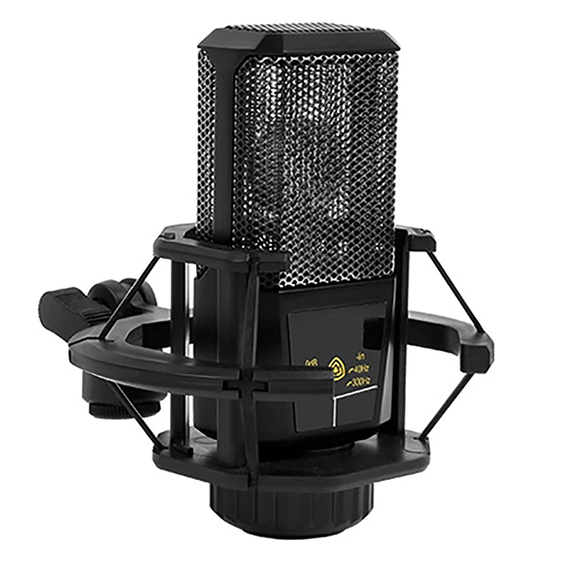 

T260 Condenser Microphone with Shock-Absorbing Bracket Microphone Desktop Computer Mobile Phone Live Call Mai K Song