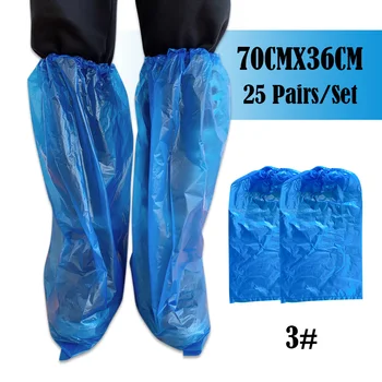 

25pairs Long Boot Cover Disposable Shoe Covers Thicken Overshoes Non-Slip Universal SP99
