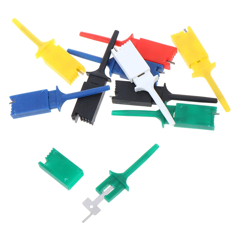 

10ps Test Hooks Clips for Logic Analyzers Logic Test Clip Red Black Yellow Green Blue White Flattening Test Flat Hook Connection