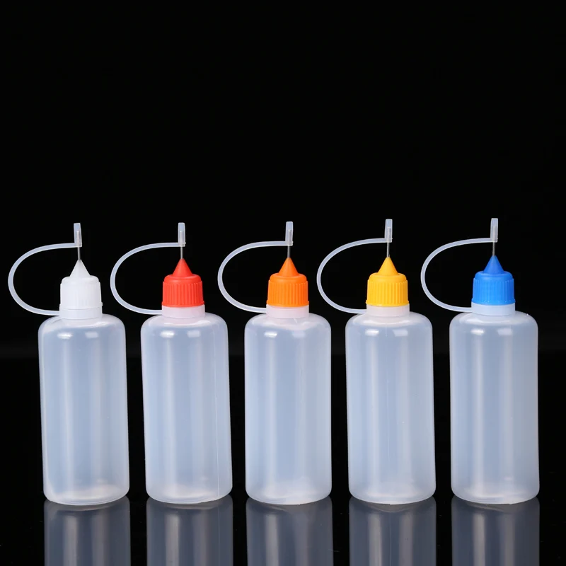 Needle Tip Bottles Glue Empty Applicator Bottles 5pcs set Liquid Dropper Cap for DIY Paint Craft Paper Art 10 20 30 60ML plastic dropper bottles