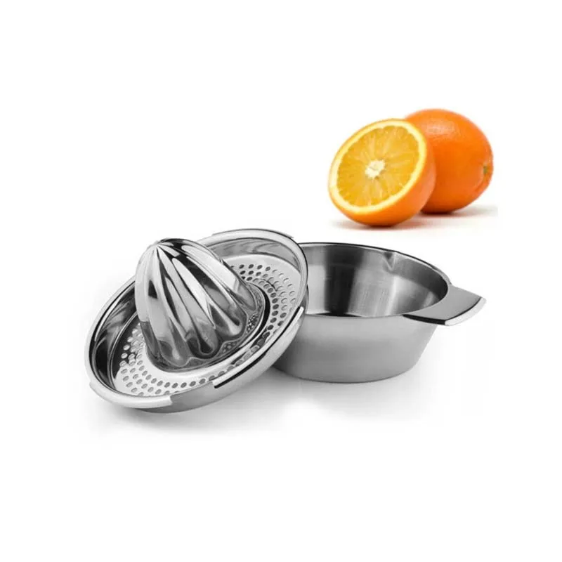 New Stainless Steel Manual Mini Juicer Fruit Lemon Squeezer Press With Bowl Juicer Strainer Home Kitchen Accessories Tool