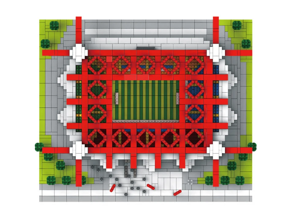 duplo футбол старый Trafford Camp Nou Bernabeu San Sir Stadium Реал Мадрид Барселона клуб алмаз строительство подарочные игрушечные блоки