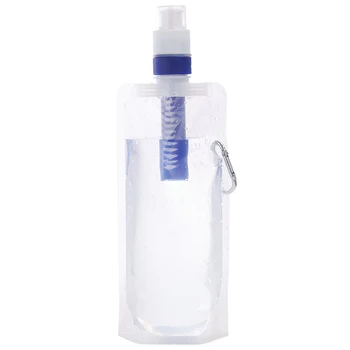 

Foldable Flexible Water Filter Bag Bladder Water Filtration Bottle with Carabiner for Emergency famliy home water filter bottle