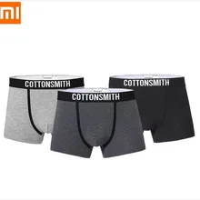 Xiaomi Cottonsmith, хлопковые мужские трусы, 3 шт., трусики, боксеры, мягкие, высокие, тянущиеся, средняя талия, шорты, дышащие, комфортные, для хлопка