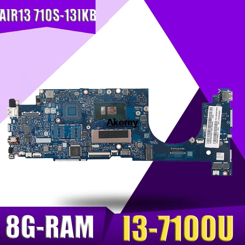 

LA-E011P Laptop motherboard for Lenovo Ideapad AIR13 710S-13IKB Test original mainboard 8G-RAM I3-7100U