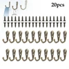 20pcs Wall Mounted Hook Single Robe Coat Hat  Key Hanger with 40 Pieces Screws Home Storage Hook Organize Hooks 1