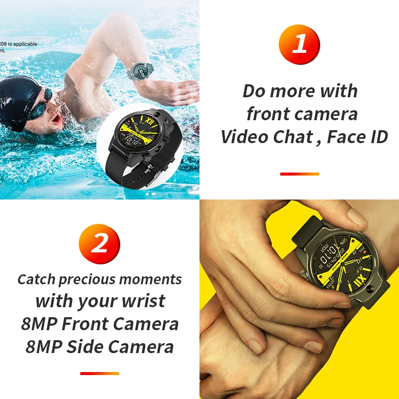 Rollme S08 50 м Водонепроницаемый керамический Безель 8MP двойной Камера 4 аппарат не