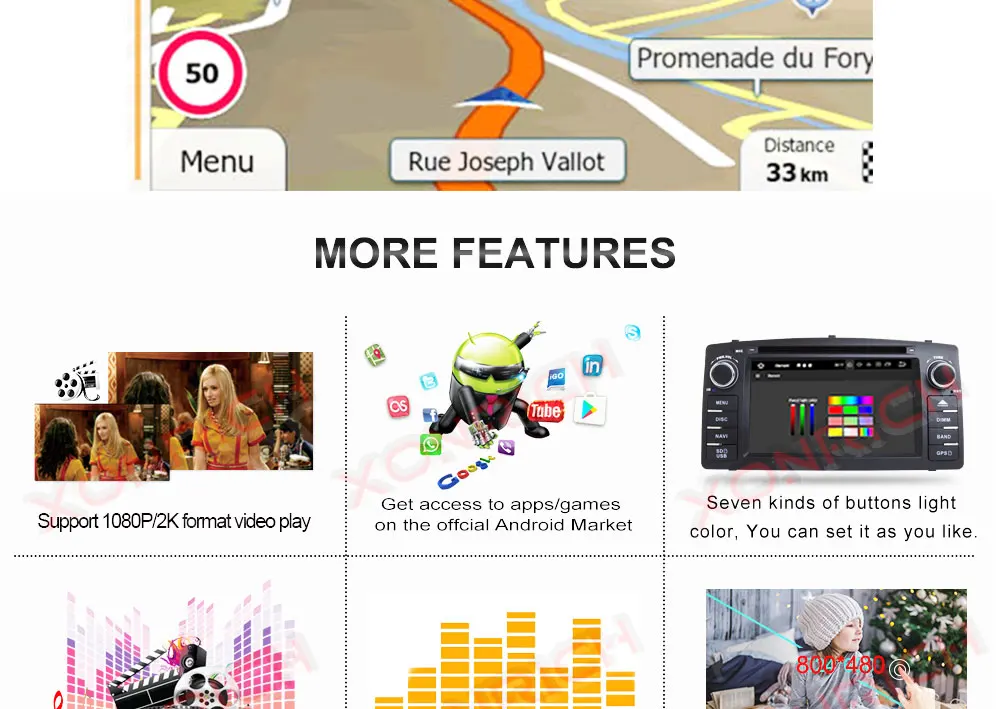 Perfect Xonrich DSP 2 din Android 9.0 4G 64G car dvd player For Toyota Corolla E120 BYD F3 multimedia player stereo GPS radio navigation 19