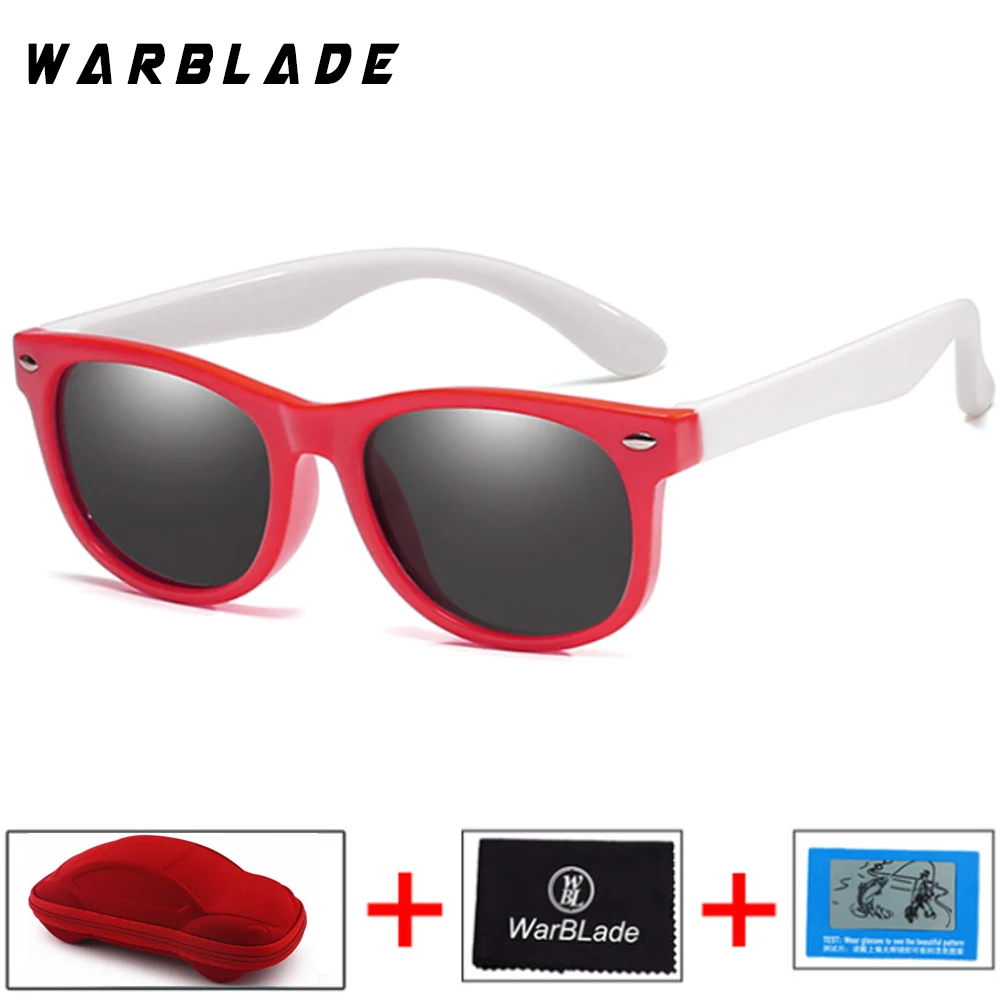 red white Детские поляризационные солнцезащитные очки WarBlade TR90 кошачий глаз детские солнцезащитные очки для мальчиков и девочек силиконовые защитные очки детские UV400 очки - Цвет линз: red white