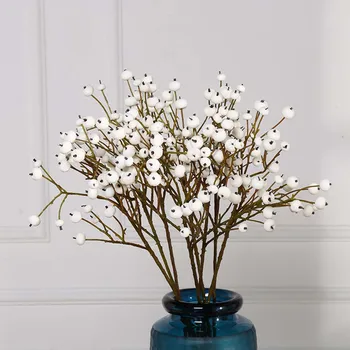 

Small White Rose Fruit Artificial Flower Bouquet Decoration Home Living Room Decoration Fake Flower Table Decor Flower