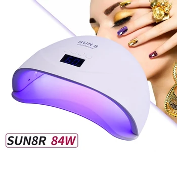 

84W High Power Quick-drying Nail Photo Therapy Machine Red UV / LED Dual Light Source Baking Lamp for curing all glue