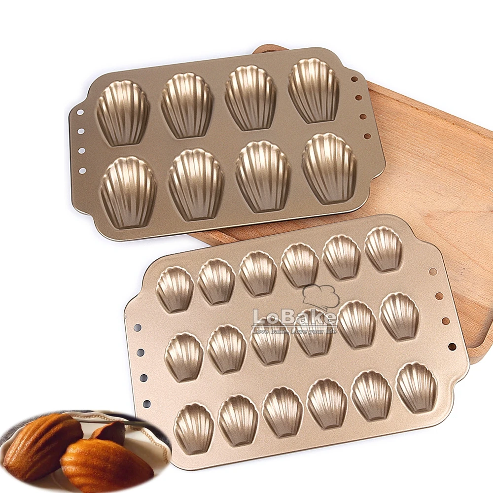 818CavitiesMadeleinesShellShapeNonstickCarbonSteelCakeMold
