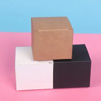 

10pcs 5x5x5cm Cube Blank white packaging gift small black cardboard boxes,square white paper cardboard packaging paper box