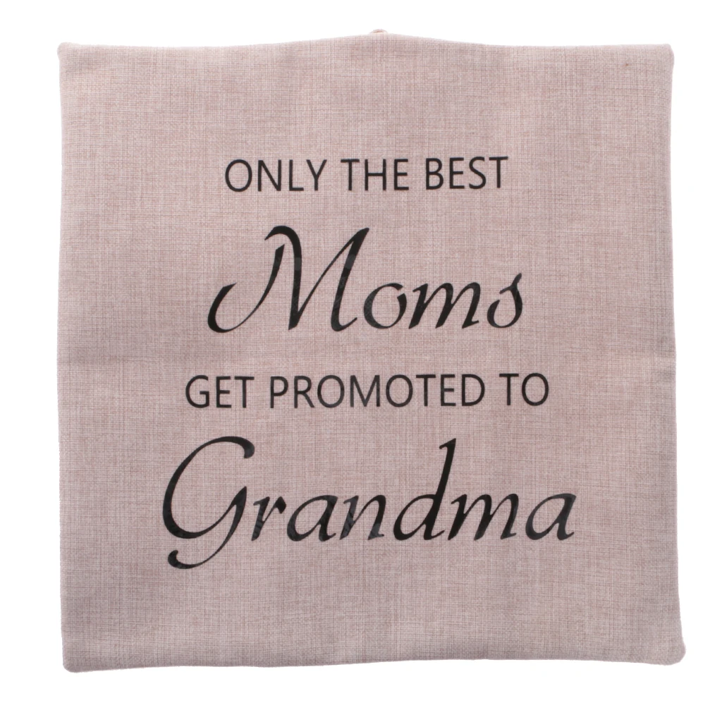 Only the Best Moms Get Promoted to Grandma Linen Cushion Case Throw Pillow Cover Birthday Home Party Sofa Decoration 45x45cm