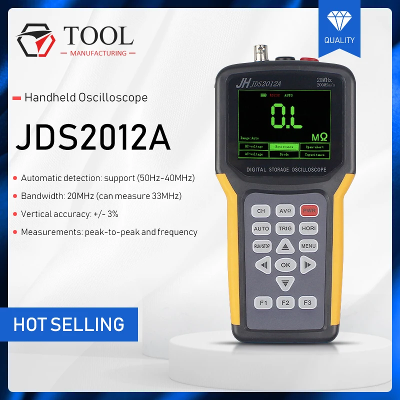 Оригинальный ручной цифровой осциллограф Jinhan JDS2012A 1 канал полоса пропускания
